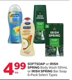 Rexall SOFTSOAP or IRISH SPRING Body Wash 591 mL or IRISH SPRING Bar Soap 6-Pack offer