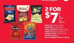 Rexall RUFFLES 190g-200g, DORITOS 210g-235g, SMARTFOOD 170g-220g, CHEETOS 180g-310g offer