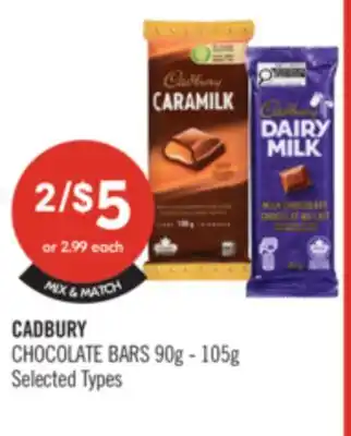 Shoppers Drug Mart CADBURY CHOCOLATE BARS offer