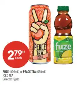 Shoppers Drug Mart FUZE (500mL) or PEACE TEA (695mL) ICED TEA offer