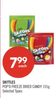 Shoppers Drug Mart SKITTLES POP'D FREEZE DRIED CANDY offer