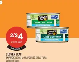 Shoppers Drug Mart CLOVER LEAF SKIPJACK (170g) or FLAVOURED (85g) TUNA offer