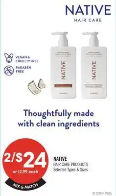 Shoppers Drug Mart NATIVE HAIR CARE PRODUCTS offer
