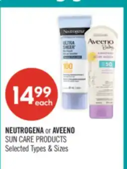Shoppers Drug Mart NEUTROGENA or AVEENO SUN CARE PRODUCTS offer