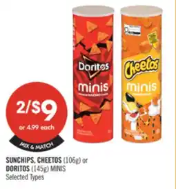 Shoppers Drug Mart SUNCHIPS, CHEETOS (106g) or DORITOS (145g) MINIS offer