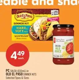 Shoppers Drug Mart PC SALSA (650mL) or OLD EL PASO DINNER KITS offer