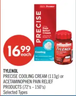Shoppers Drug Mart TYLENOL PRECISE COOLING CREAM (113g) or ACETAMINOPHEN PAIN RELIEF PRODUCTS (72's - 150's) offer