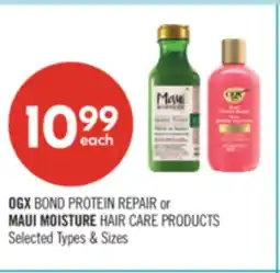 Shoppers Drug Mart OGX BOND PROTEIN REPAIR or MAUI MOISTURE HAIR CARE PRODUCTS offer