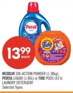 Shoppers Drug Mart RESOLVE OXI-ACTION POWDER (1.38kg), PERSIL LIQUID (1.86L) or TIDE PODS (42's) LAUNDRY DETERGENT offer