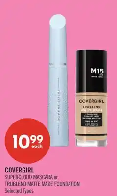 Shoppers Drug Mart COVERGIRL SUPERCLOUD MASCARA or TRUBLEND MATTE MADE FOUNDATION offer