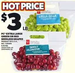 Independent Grocer Pc extra large green or red seedless grapes offer