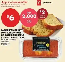 Independent Grocer Optimum farmer's market loaf cake whole or sliced or simple joy iced sliced cake offer