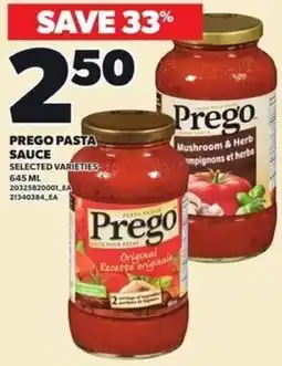 Independent Grocer Prego pasta sauce offer