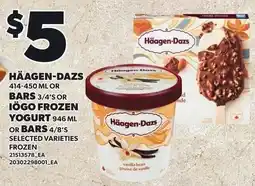 Loblaws Häagen-dazs or bars or Iögo frozen yogurt or bars offer
