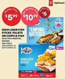 Independent Grocer High liner fish sticks, fillets or chips & fish offer