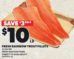 Loblaws Fresh rainbow trout fillets offer