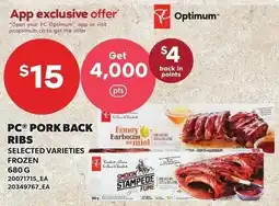 Loblaws PC pork back ribs offer