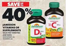 Loblaws Jamieson vitamins or supplements offer
