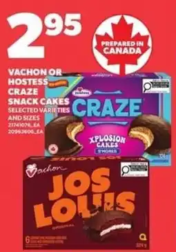 Independent Grocer Vachon or hostess craze snack cakes offer