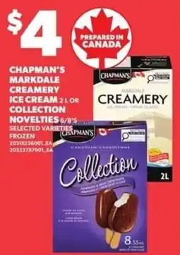 Independent Grocer Chapman's markdale ice cream or prepared in canada collection novelties offer