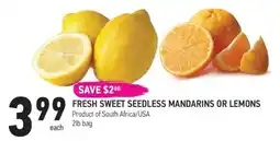 Coppa's Fresh Market Fresh sweet seedless mandarins or lemons offer