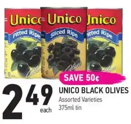 Coppa's Fresh Market Unico black olives offer