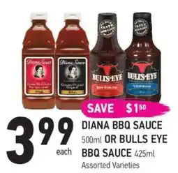 Coppa's Fresh Market Diana bbq sauce or bulls eye offer