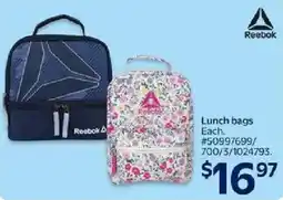 Walmart Reebok Lunch Bags offer