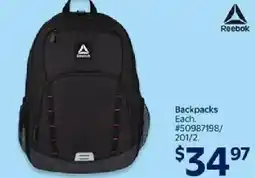 Walmart Reebok Backpacks offer