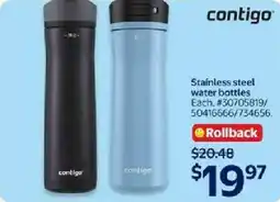 Walmart contigo Stainless steel water bottles offer