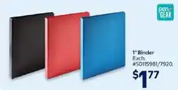 Walmart pen+GEAR 1" Binder offer