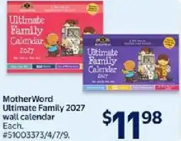 Walmart MotherWord Ultimate Family 2027 wall calendar offer