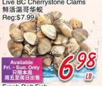 Foody Mart Live BC Cherrystone Clams offer