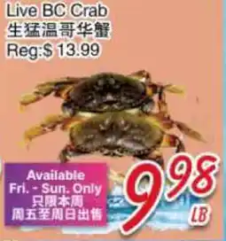 Foody Mart Live BC Crab offer