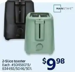 Walmart MAINSTAYS 2 Slice toaster offer