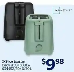 Walmart MAINSTAYS 2 Slice toaster offer