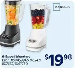Walmart MAINSTAYS 6-Speed blenders offer