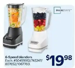 Walmart MAINSTAYS 6-Speed blenders offer