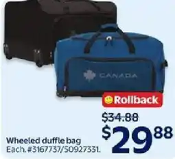 Walmart Wheeled duffle bag offer