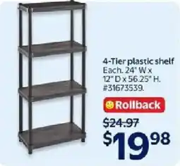 Walmart 4-Tier plastic shelf offer