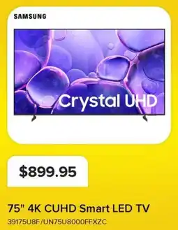 Leon's Samsung 75" 4K CUHD Smart LED TV offer