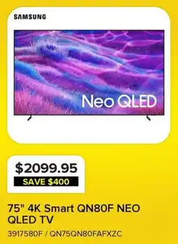 Leon's Samsung 75" 4K Smart QN80F NEO QLED TV offer