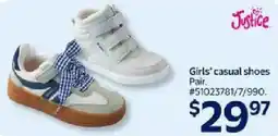 Walmart Girls' casual shoes Pair offer