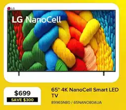 Leon's LG 65" 4K NanoCell Smart LED TV offer