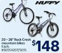 Walmart HUFFY 20-26" Rock Creek mountain bikes offer
