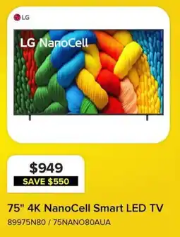 Leon's LG 75" 4K NanoCell Smart LED TV offer