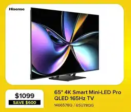 Leon's Hisense 65" 4K Smart Mini-LED Pro QLED 165Hz TV offer