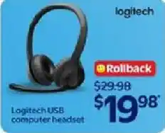 Walmart Logitech USB computer headset offer
