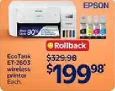 Walmart EPSON EcoTank ET-2803 wireless printer offer