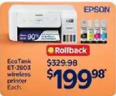 Walmart EPSON EcoTank ET-2803 wireless printer offer